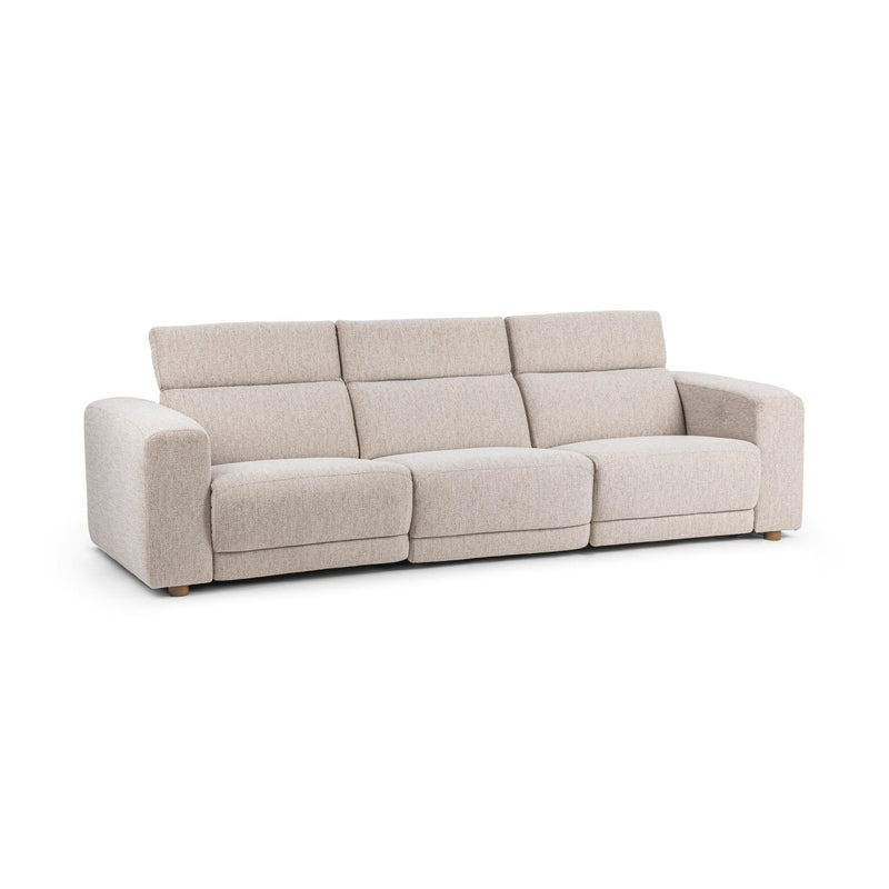 Beige Knoxville 3-piece stationary sectional by Classic Home showing plush cushions and modern design in a living room setting.