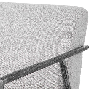 Uttermost Brisbane light gray accent chair with modern design and plush upholstery, suitable for living rooms or bedrooms.