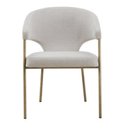 Claudine - Modern Off-White Fabric & Brass Dining Chair — view 4