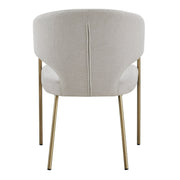 Claudine - Modern Off-White Fabric & Brass Dining Chair — view 5