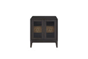 Glass Door Nightstand - Black - R&R Furniture Gallery (Fountain Valley, CA)
