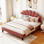 Upholstered Platform Bed With Flower Pattern Headboard - R&R Furniture Gallery (Fountain Valley, CA)