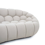 Yolonda - Modern Curved Beige Fabric Sofa — view 2