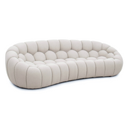 Yolonda - Modern Curved Beige Fabric Sofa — view 5