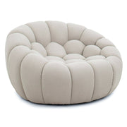 Yolonda - Modern Curved Beige Fabric Chair — view 2