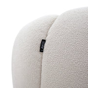 Yolonda - Modern Curved Beige Fabric Chair — view 5