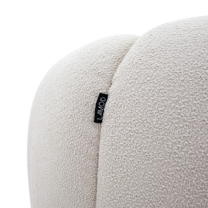 Yolonda - Modern Curved Beige Fabric Chair — view 5