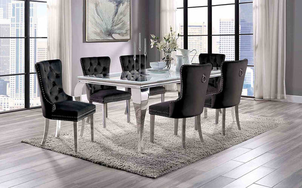Neuveville - 7 Pc. Dining Table Set, Black Chairs