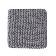 Chabani - Indoor Modern Knitted Fabric Cube Pouf Ottoman - Light Gray - R&R Furniture Gallery (Fountain Valley, CA)