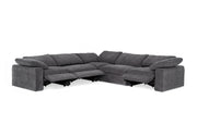Corinth - Modern Dark Grey Fabric Sectional Sofa with 3 Power Recliners — view 4