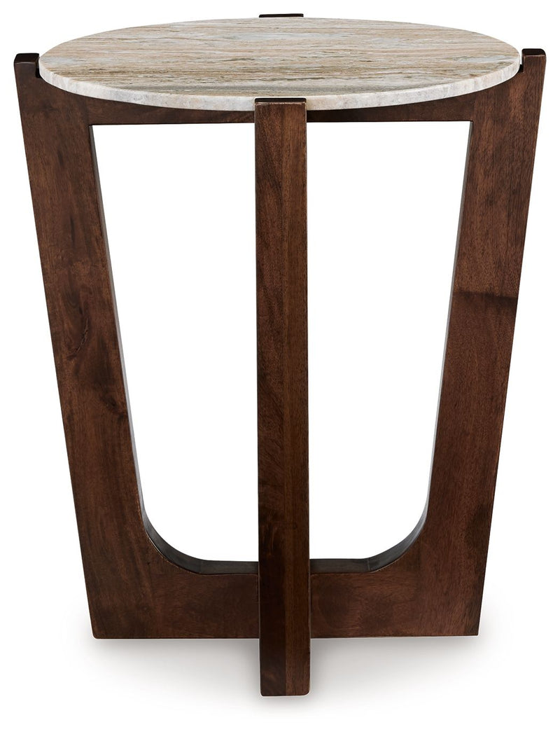Tanidore - Round End Table - Warm Brown - R&R Furniture Gallery (Fountain Valley, CA)