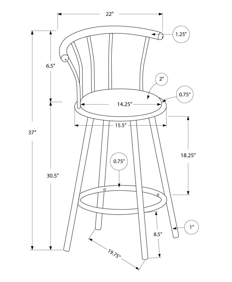 Swivel Stool Bar Height, Stylish Design Contemporary & Modern (Set of 2) - R&R Furniture Gallery (Fountain Valley, CA)