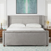 Elle - Wingback Upholstered King Bed - Silver Gray - R&R Furniture Gallery (Fountain Valley, CA)