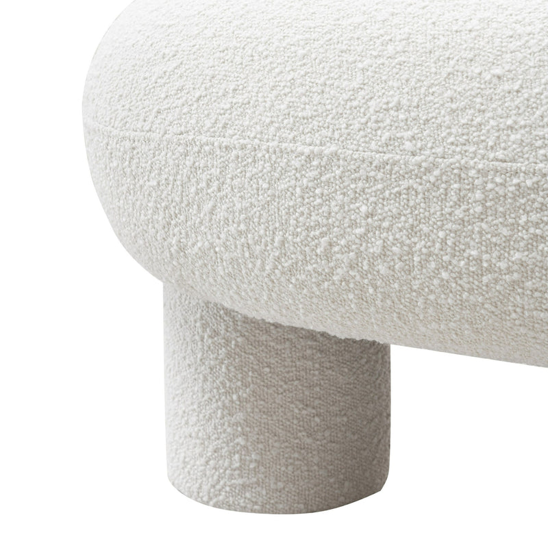 Gaynes - Modern Off-White Fabric Bench — view 5