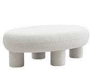 Gaynes - Modern Off-White Fabric Bench — view 4