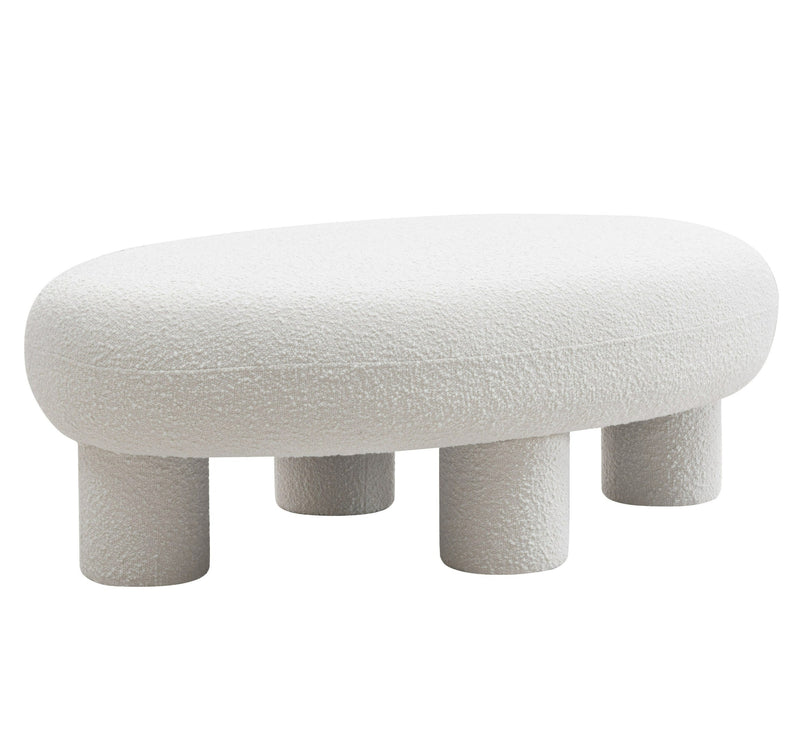 Gaynes - Modern Off-White Fabric Bench — view 4