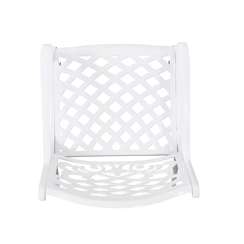 Unravel - Outdoor Arm Chair With Scroll Design And Floral Accents (Set of 2) - White