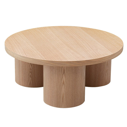 Babson - Modern Natural Oak Round Coffee Table — view 2