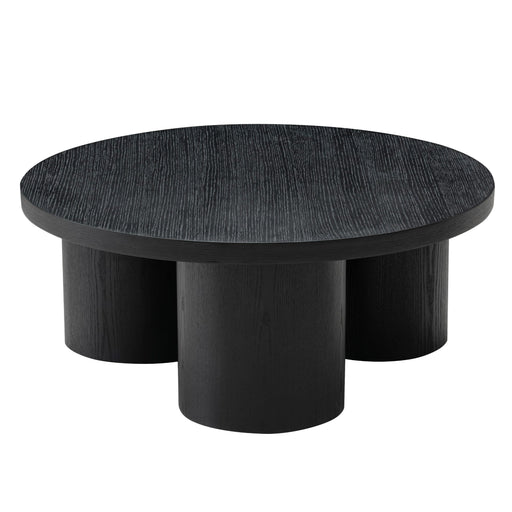 Babson - Modern Black Oak Round Coffee Table — view 2