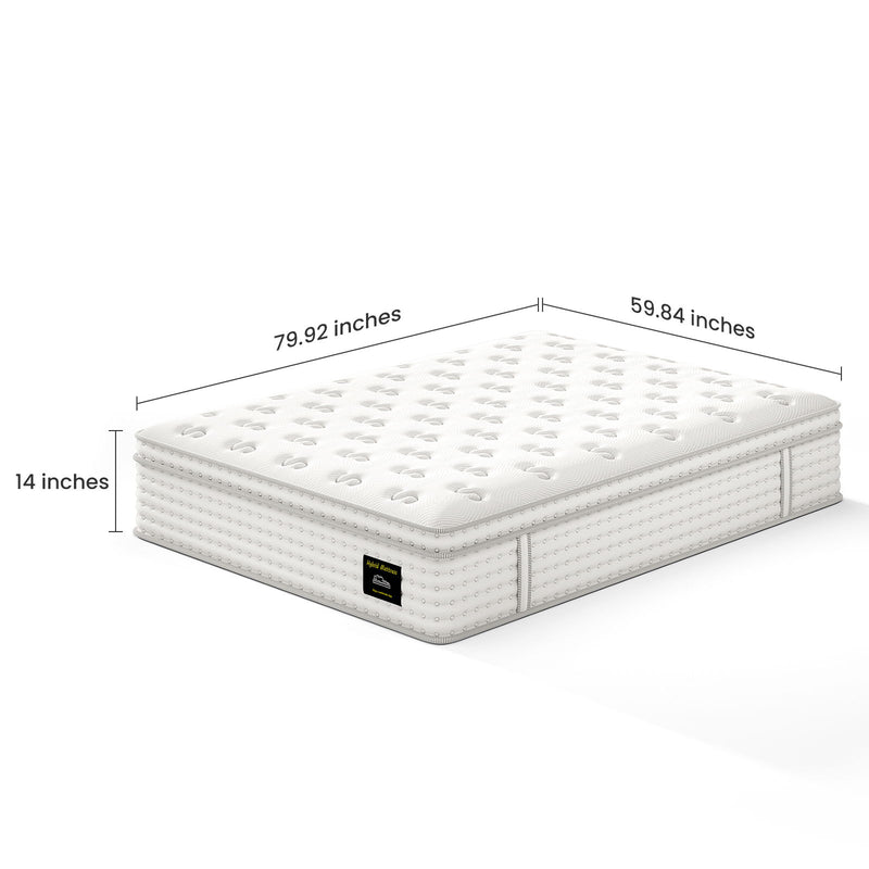 14'' Hybrid Mattress, Memory Foam & Pocket Springs For Pressure Relief - R&R Furniture Gallery (Fountain Valley, CA)