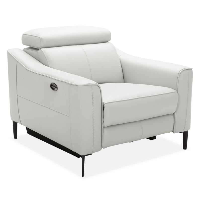 Eden - Modern White Leather Recliner Chair — view 3