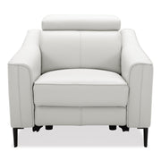 Eden - Modern White Leather Recliner Chair — view 2