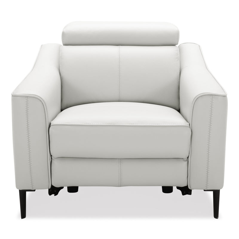 Eden - Modern White Leather Recliner Chair — view 2