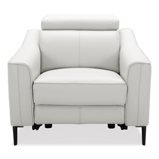 Eden - Modern White Leather Recliner Chair — view 2