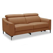 Eden - Modern Camel Leather Loveseat With 2 Recliners — view 3