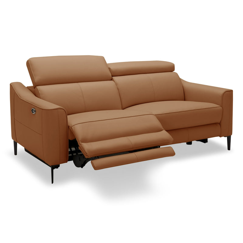 Eden - Modern Camel Leather Loveseat With 2 Recliners — view 4