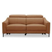 Eden - Modern Camel Leather Loveseat With 2 Recliners — view 2