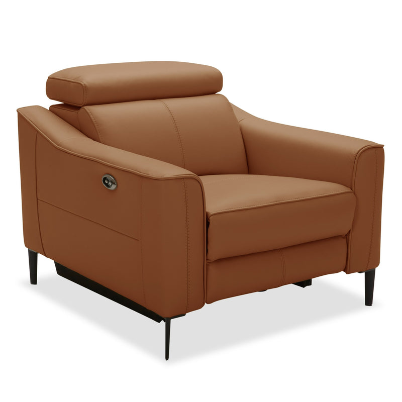 Eden - Modern Camel Leather Recliner Chair — view 3