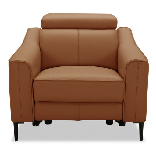 Eden - Modern Camel Leather Recliner Chair — view 2