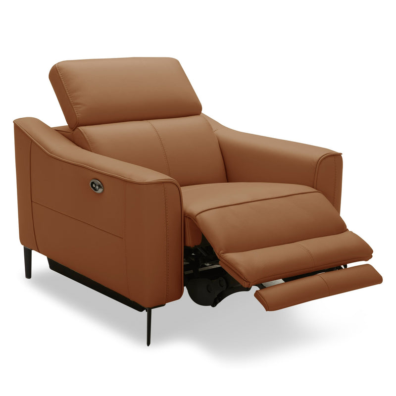 Eden - Modern Camel Leather Recliner Chair — view 4