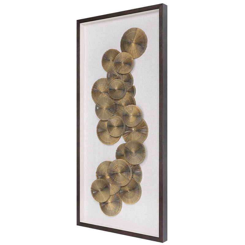 Uttermost The Times shadow box wall art in light brown with layered frame and textured design for modern wall decor.