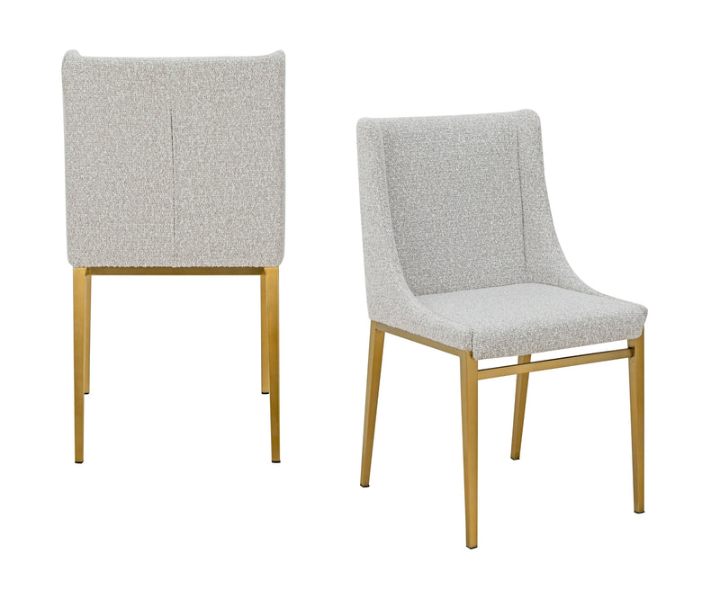 Mimi - Modern Light Grey Fabric + Antique Brass Dining Chair (Set of 2) — view 4