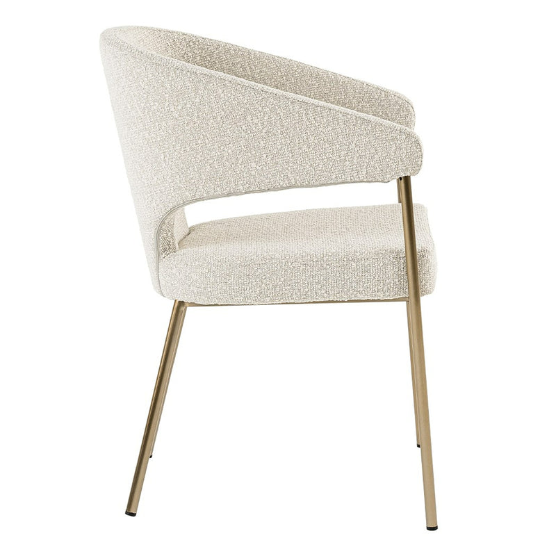 Claudine - Modern Light Grey Fabric & Antique Brass Dining Chair — view 4