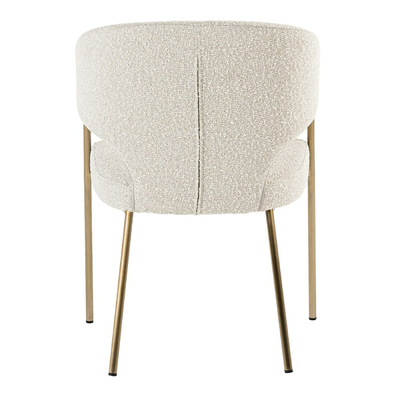 Claudine - Modern Light Grey Fabric & Antique Brass Dining Chair — view 5