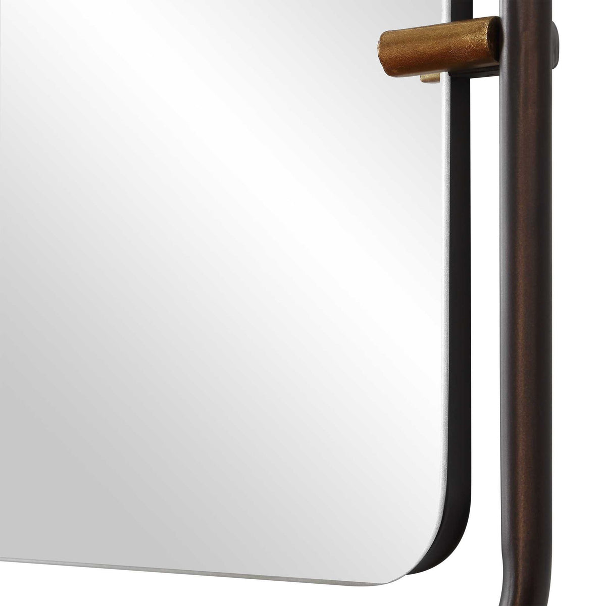 Mirror - Lightly Distressed Bronze With Gold Leaf Accents