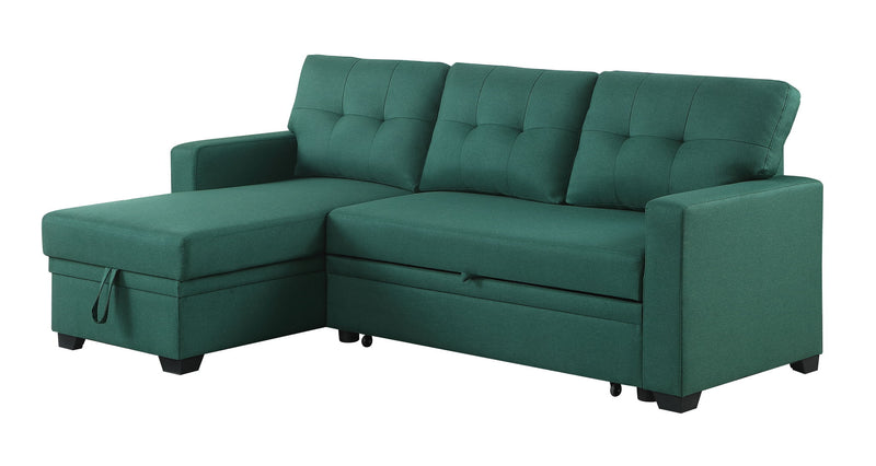 Upholstered Pull Out Sectional Sofa With Chaise - R&R Furniture Gallery (Fountain Valley, CA)