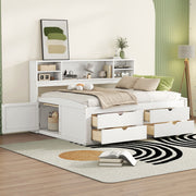 Daybed With 2 Bedside Cabinets, Upper Shelves And 4 Drawers - R&R Furniture Gallery (Fountain Valley, CA)