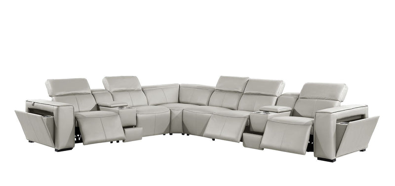 1224 - 8-Piece L-Shaped Sectional Sofa In With 3 Power Recliners & Power Headrests
