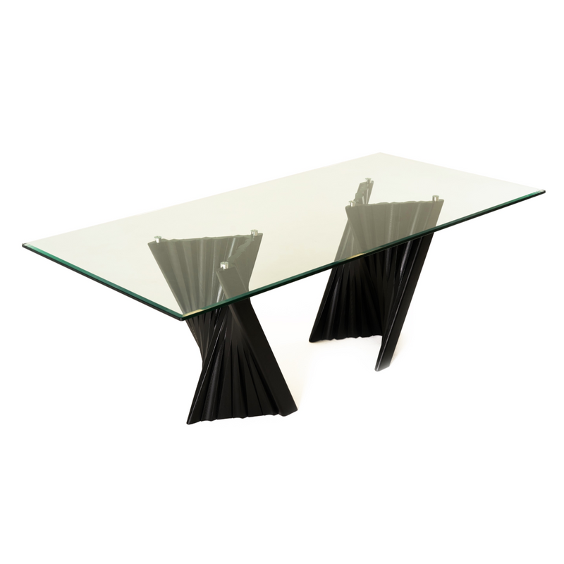 Corbin Mid-Century Black Ash & Glass Dining Table — view 4