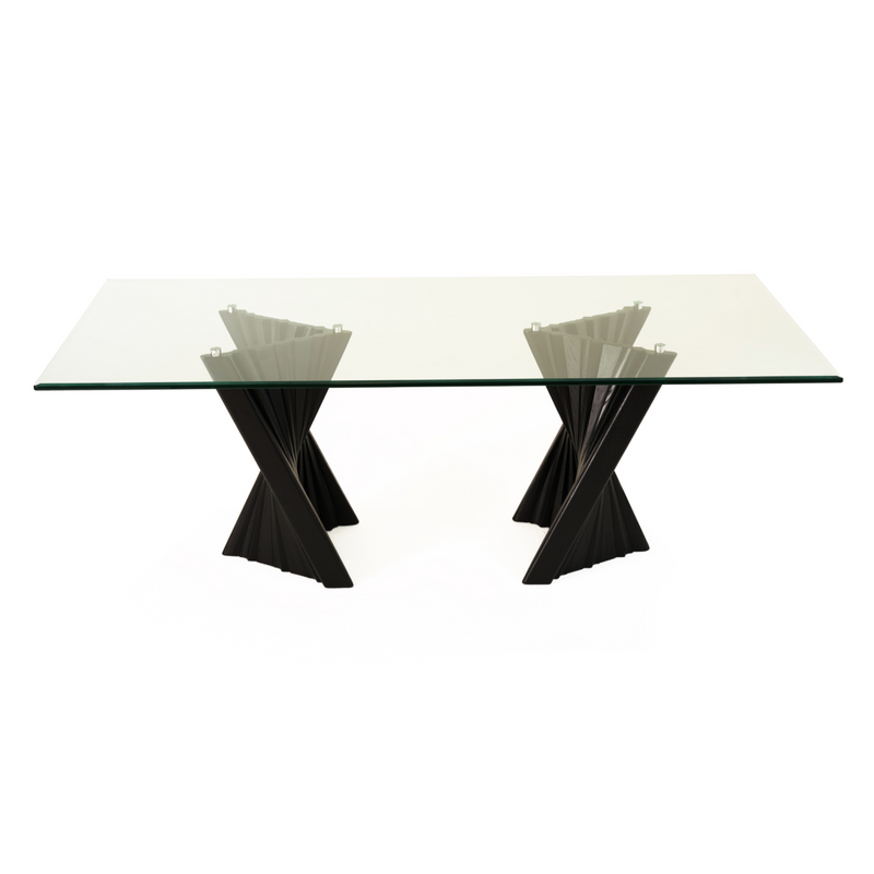 Corbin Mid-Century Black Ash & Glass Dining Table — view 3