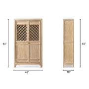 Jennifer Taylor Home Arden 2-door natural bookcase storage cabinet with accent cabinet style and wooden finish.
