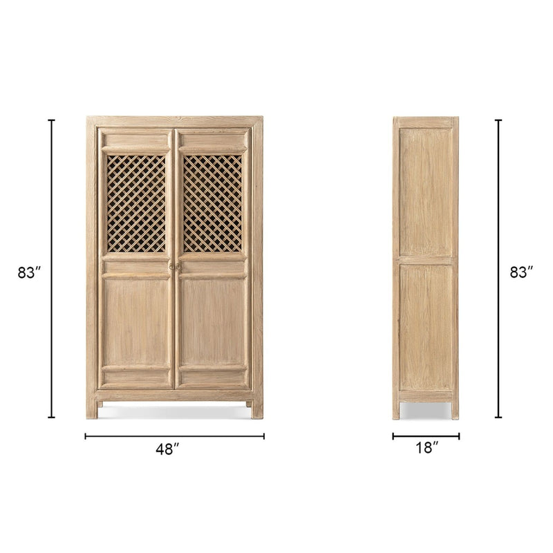 Jennifer Taylor Home Arden 2-door natural bookcase storage cabinet with accent cabinet style and wooden finish.