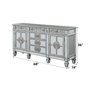 Varian - 36" Server - Mirrored & Antique Platinum - R&R Furniture Gallery (Fountain Valley, CA)