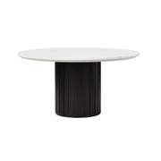 Jaramillo - Round Dining Table With Engineered Marble Top - Engineered Marble Top & Black - R&R Furniture Gallery (Fountain Valley, CA)