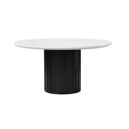 Jaramillo - Round Dining Table With Engineered Marble Top - Engineered Marble Top & Black - R&R Furniture Gallery (Fountain Valley, CA)