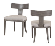 Fabien - Mid-Century Modern Beige Linen + Grey Wash Dining Chair (Set of 2) — view 4